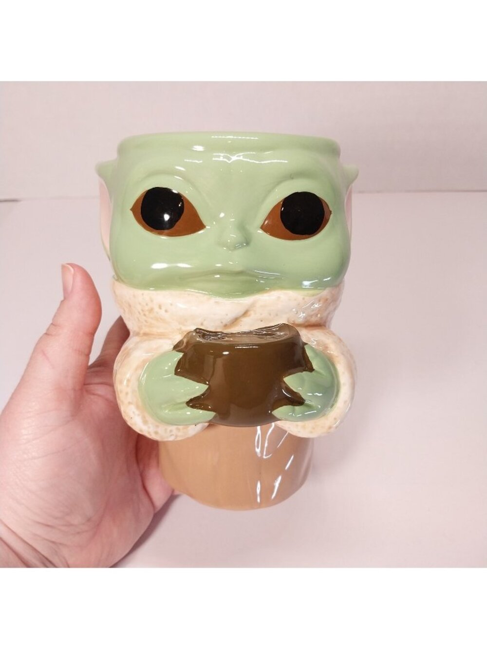 Star Wars Mandalorian Grogu with Cup Baby Yoda 3D Figural Ceramic Cup Goblet